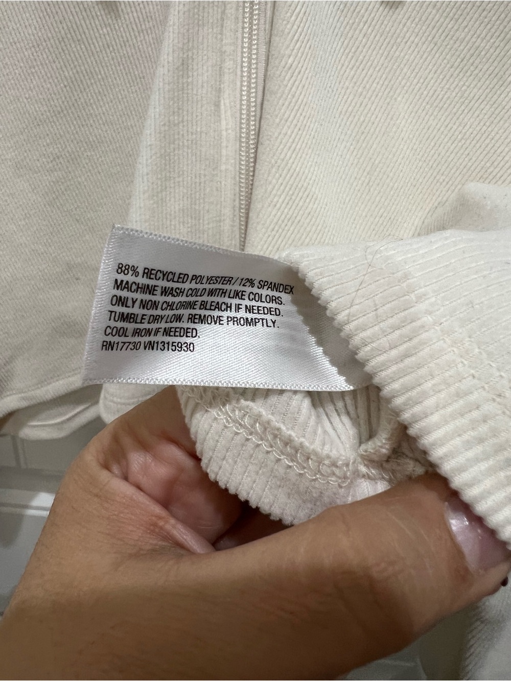 wild fable Cropped Zip Hoodie in Cream - Picture 7 of 8